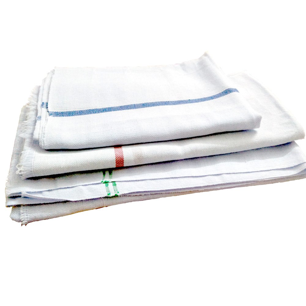 Traditional Plain Soft Cotton Bath Towel Kerala Thorthu for Bath & Multipurpose Use (Set of 3 Pieces, White) thumbnail 1